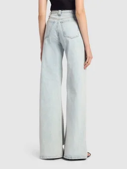 Khaite High-waisted wide-leg jeans in 98% Cotton, 2% Polyurethane, photo 3 of 5 from LUISAVIAROMA