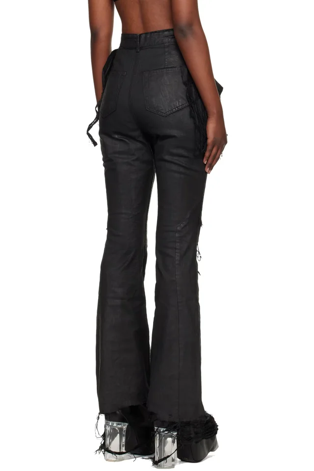Rick Owens DRKSHDW Black Temple Slivered Bootcut Jeans, photo 3 of 4 from SSENSE