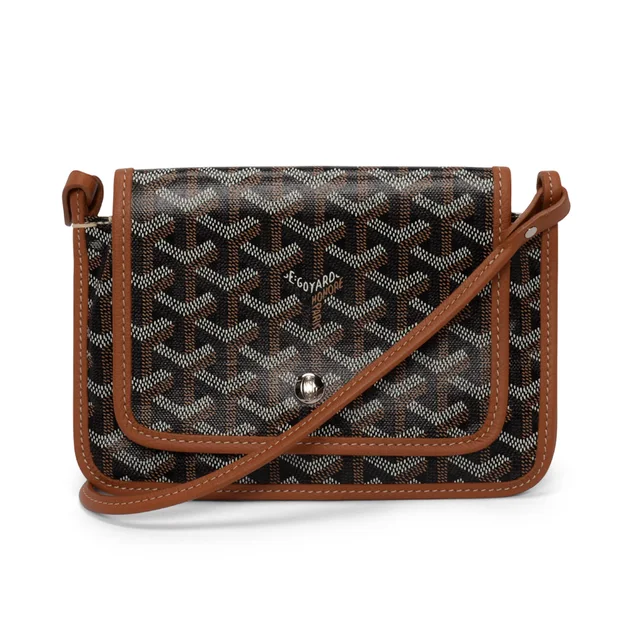 Goyard Goyardine Plumet Pocket Wallet Mini Bag in Black & Tan from Blue Spinach