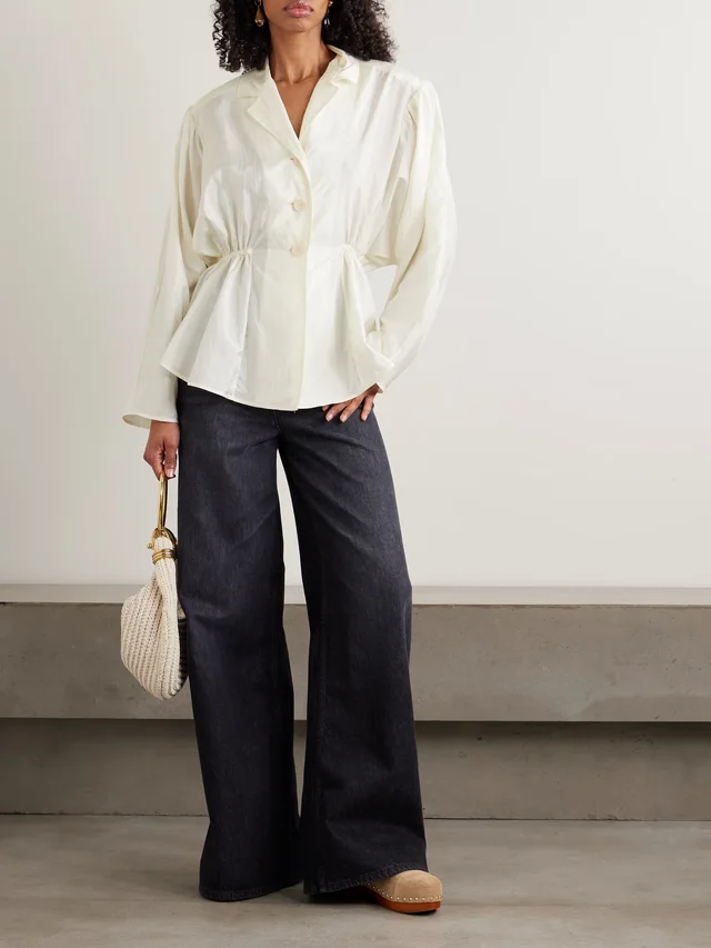 CHLOÉ Gathered taffeta jacket in White, photo 2 of 2 from NET-A-PORTER (Canada)