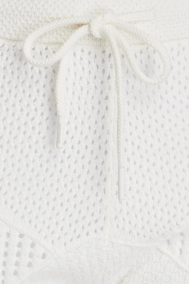 Zimmermann Crochet-Knit Cotton Shorts in White, photo 4 of 4 from THE OUTNET