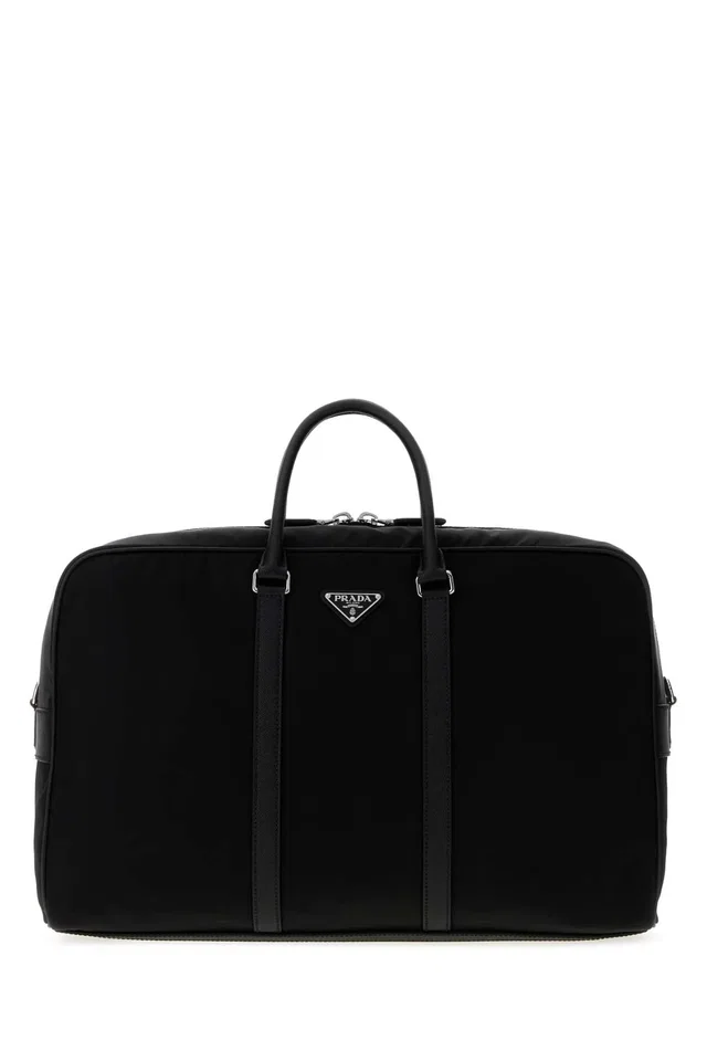 Prada Re-Nylon Travel Bag — Black Top Handle in Black Nylon from HEWI