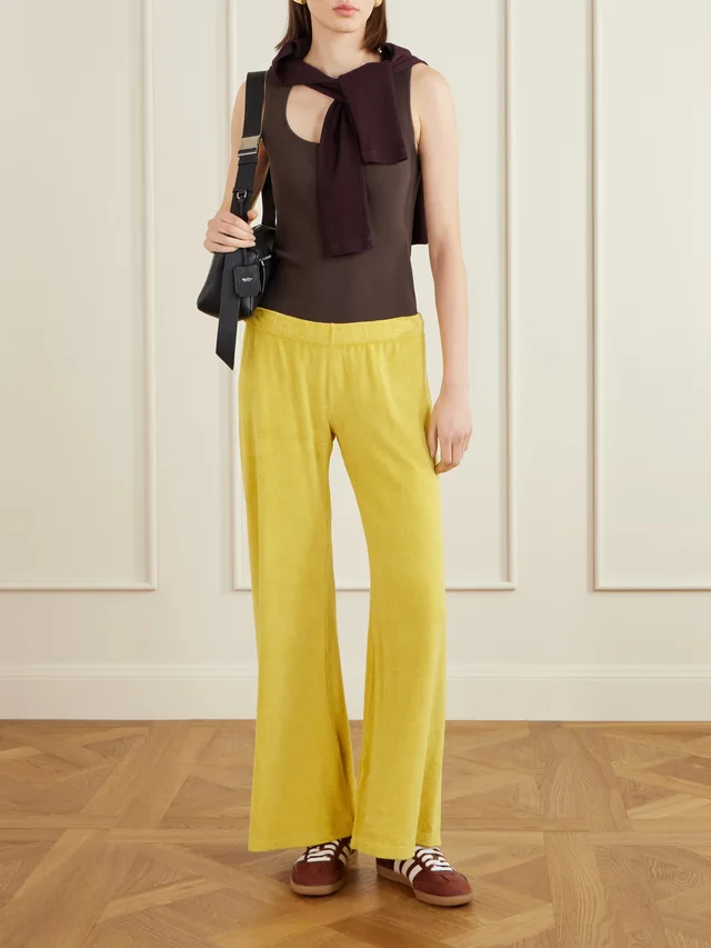 SUZIE KONDI Wide-leg cotton-blend sweatpants in Yellow, photo 2 of 2 from NET-A-PORTER (Canada)