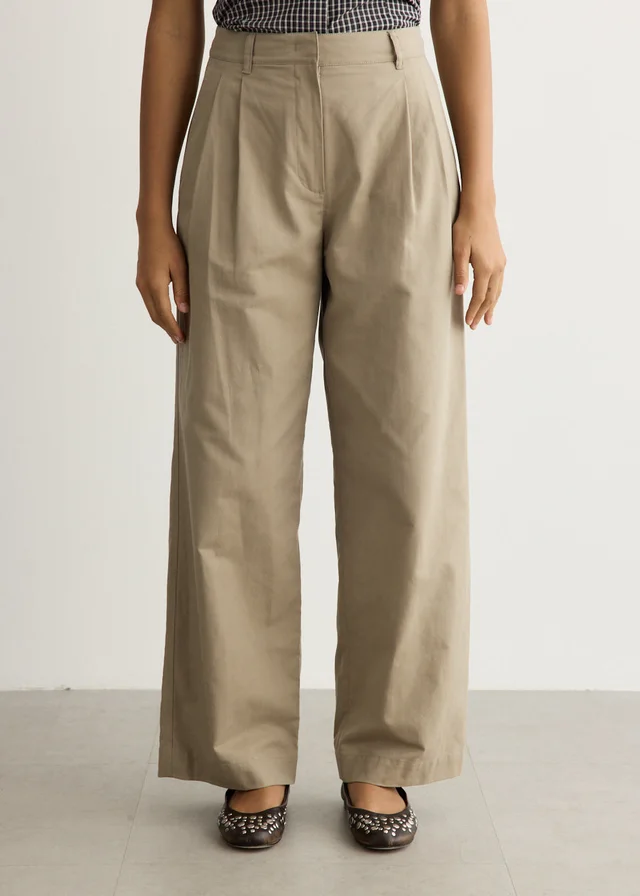 DUNST Double Pleated Chino Pants in Beige from Incu, photo 1 of 1