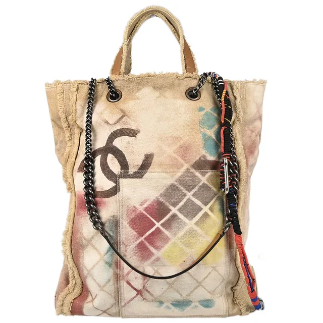 Chanel 2014SS Bricolage Graffiti Shopping Tote in Canvas from AMORE Vintage Tokyo