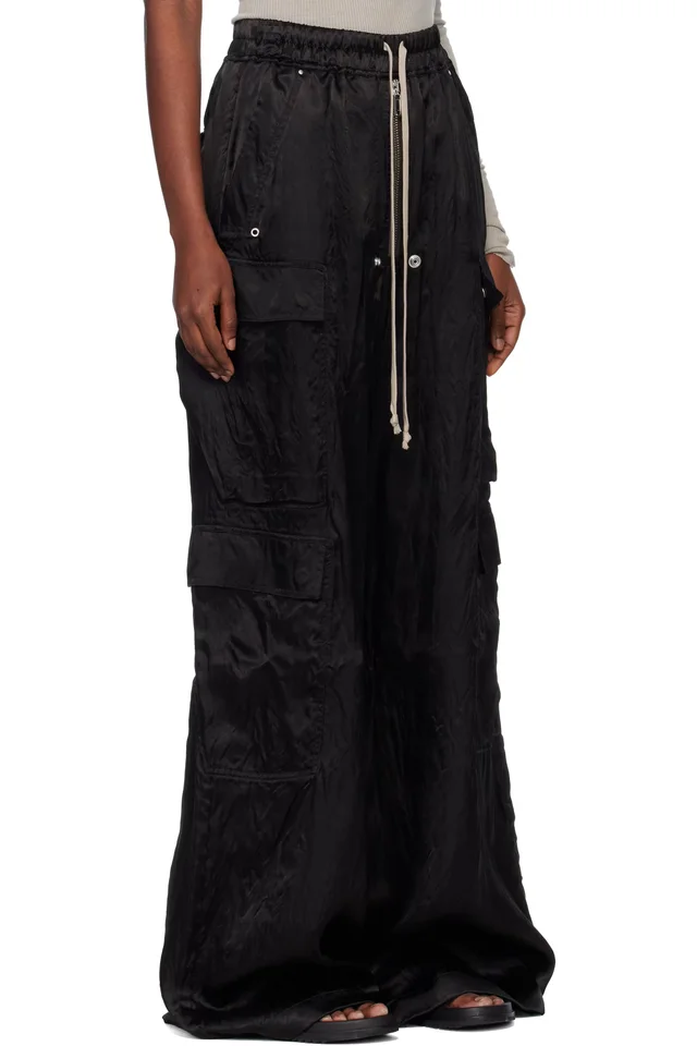 Rick Owens Black Temple Cargobelas Cargo Pants, photo 2 of 4 from SSENSE