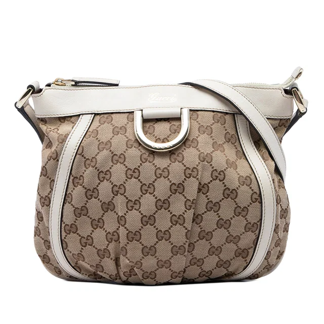Beige Gucci GG Canvas Abbey D Ring Crossbody in Beige Canvas from Designer Revival