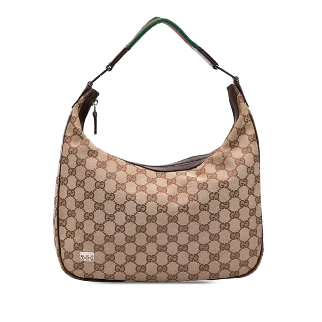 Beige Gucci Medium GG Canvas Pop Shoulder Bag in Beige Canvas from Designer Revival
