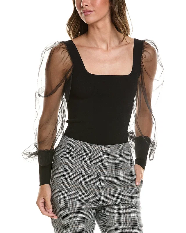 Autumn Cashmere Sheer Sleeve Top, image 1 of 1 from Gilt