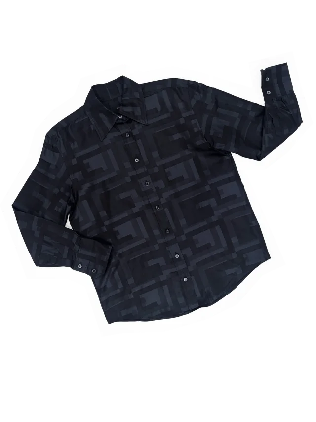 Gucci 1998 geometric pattern silk shirt from James Veloria