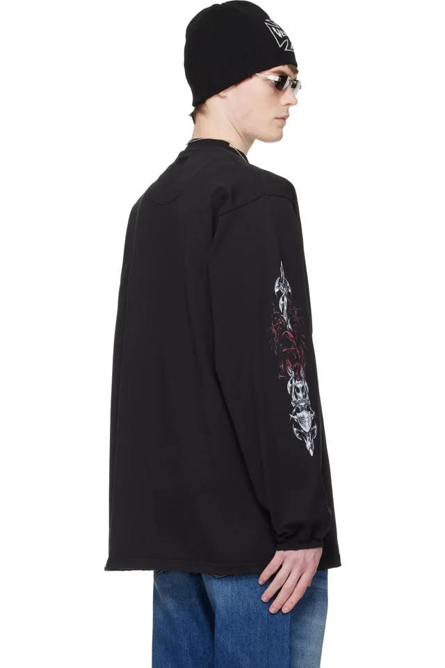 VETEMENTS Black Metal Longsleeve T-shirt, photo 3 of 4 from SSENSE