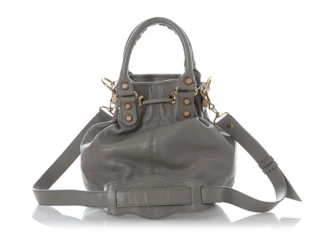 Balenciaga Gray Giant 12 Gold Pompon in Grey Leather from Ann's Fabulous Finds, photo 4 of 9
