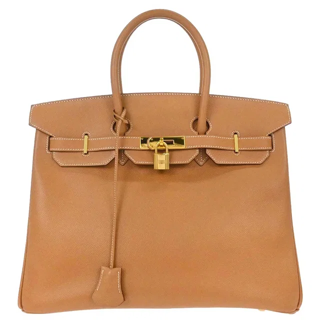 Hermès Natural Courchevel Birkin 35 Handbag in Beige from AMORE Vintage Tokyo