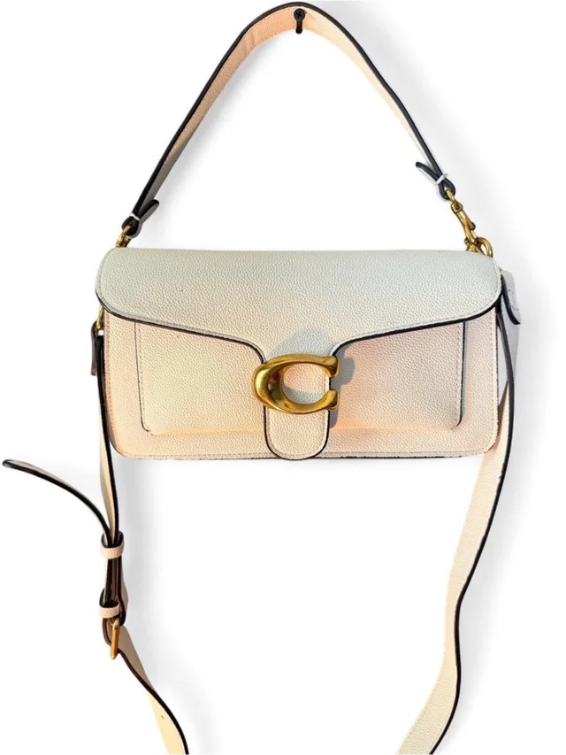 Coach Cream Leather Crossbody Bag With Gold 'C' Hardware in White Leather from Poshmark