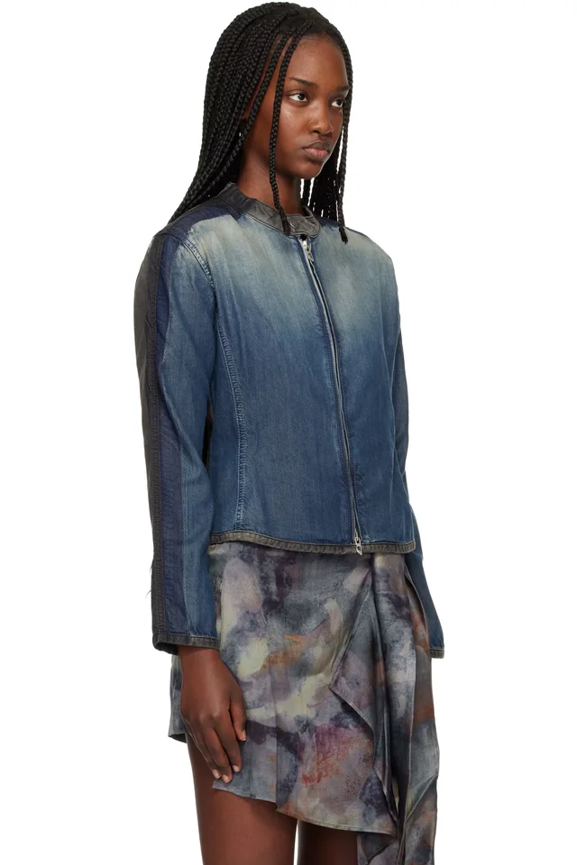 Diesel Blue & Black De-Kaki-S Denim Jacket, photo 2 of 4 from SSENSE