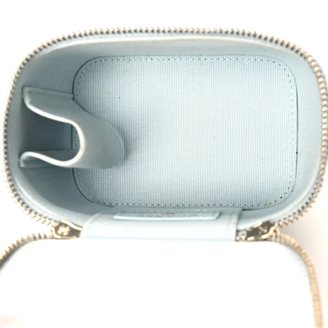 Chanel Quilted Top Handle Mini Vanity Case in Blue Lambskin from FASHIONPHILE, photo 5 of 12