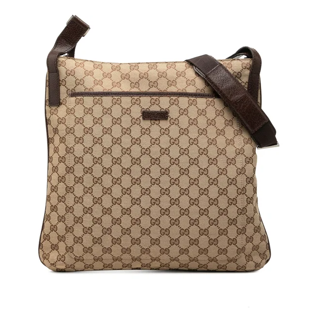 Beige Gucci GG Canvas Crossbody in Beige Canvas from Designer Revival
