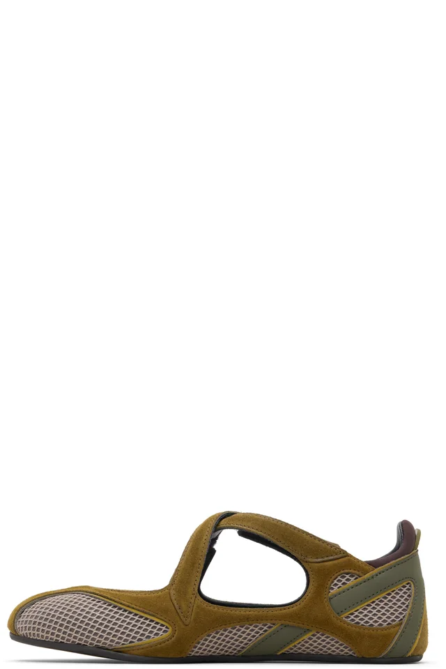 The Attico Khaki Floor 01 Ballerina Flats, photo 3 of 5 from SSENSE