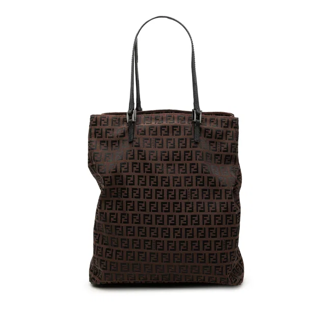 Brown Fendi Zucchino Canvas Tote in Brown Canvas from Designer Revival