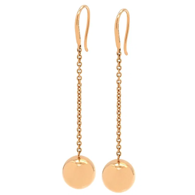 Tiffany & Co. Earrings HardWear Ball Hook Rose Gold Pink T&Co 750 Chain in Pink from The Reluxe
