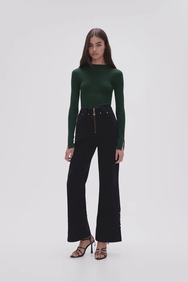AJE Willa Wide Leg Jeans in Black from Aje, photo 1 of 1