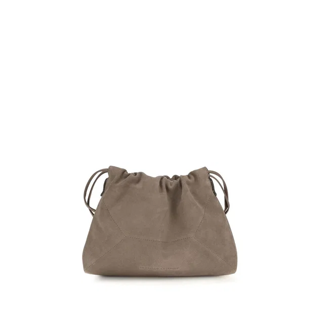 Brunello Cucinelli Beige Calf Leather Bos Taurus Shoulder Bag in Beige Calfskin from HEWI
