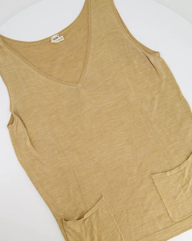 Hermès Camel Silk Tank Top Size FR 42 (UK 14) in Brown Silk from Sellier