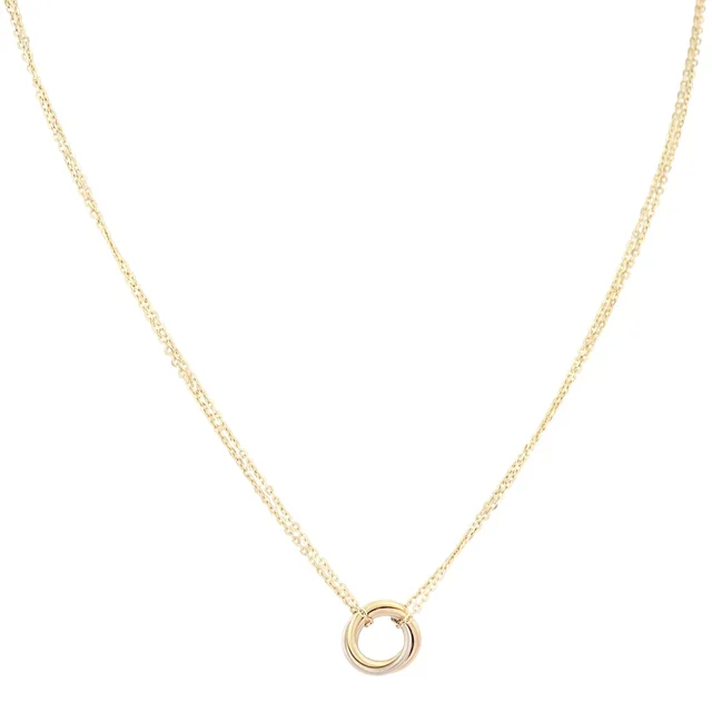 Cartier Trinity 18k Yellow, White & Rose Gold Necklace Mini in White from Luxe.It.Fwd