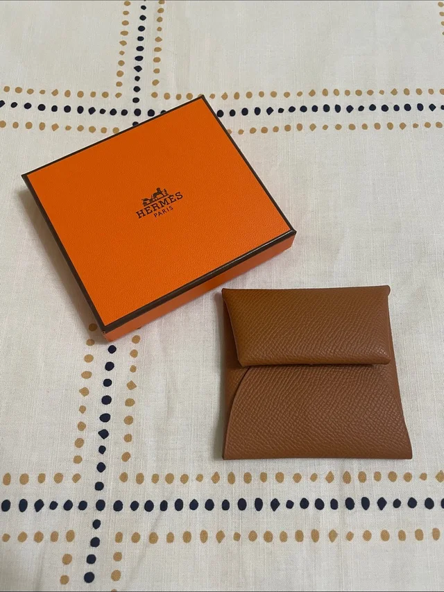 Hermès Gold Epsom Leather Bastia Coin Pouch in brown|red Epsom leather from Poshmark