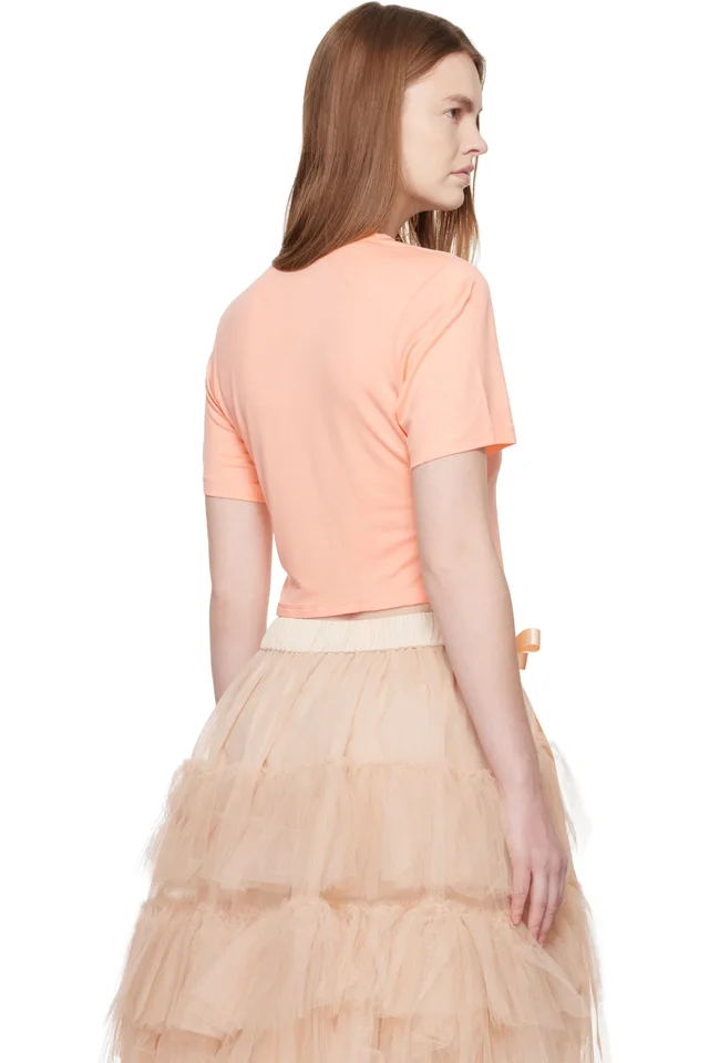 Simone Rocha Pink Bow Tail Easy T-shirt, photo 3 of 4 from SSENSE