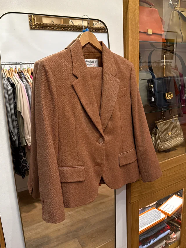Saint Laurent Brown tweed suit in Brown Tweed from Luxury Promise