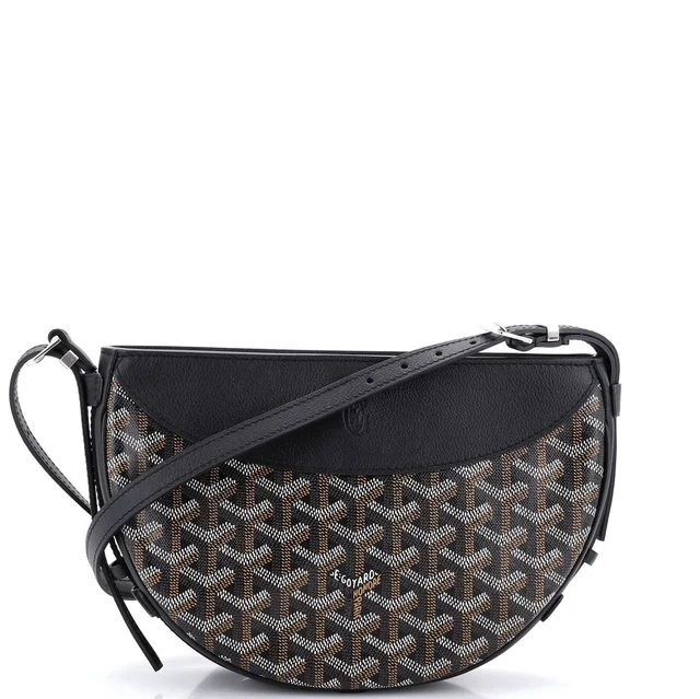 Goyard Hirondelle Shoulder Bag Coated Canvas and Leather in black Coated canvas from Rebag