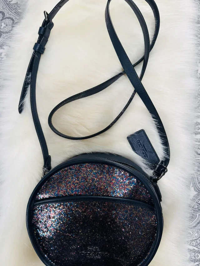 Coach Black Crossbody With Multicolor Glitter Front in black|pink Leather from Poshmark