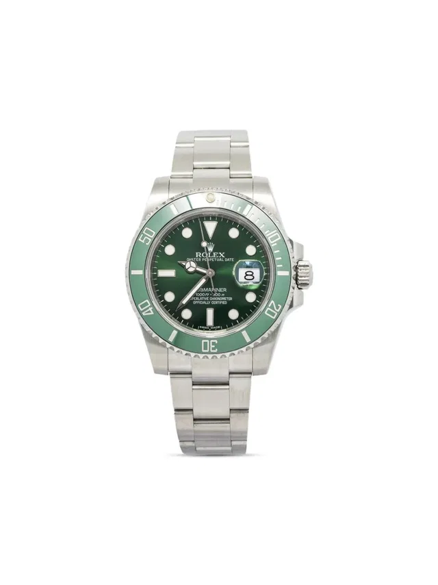Rolex stainless steel Submariner 40mm - men - stainless steel - One Size - Green in green from Farfetch
