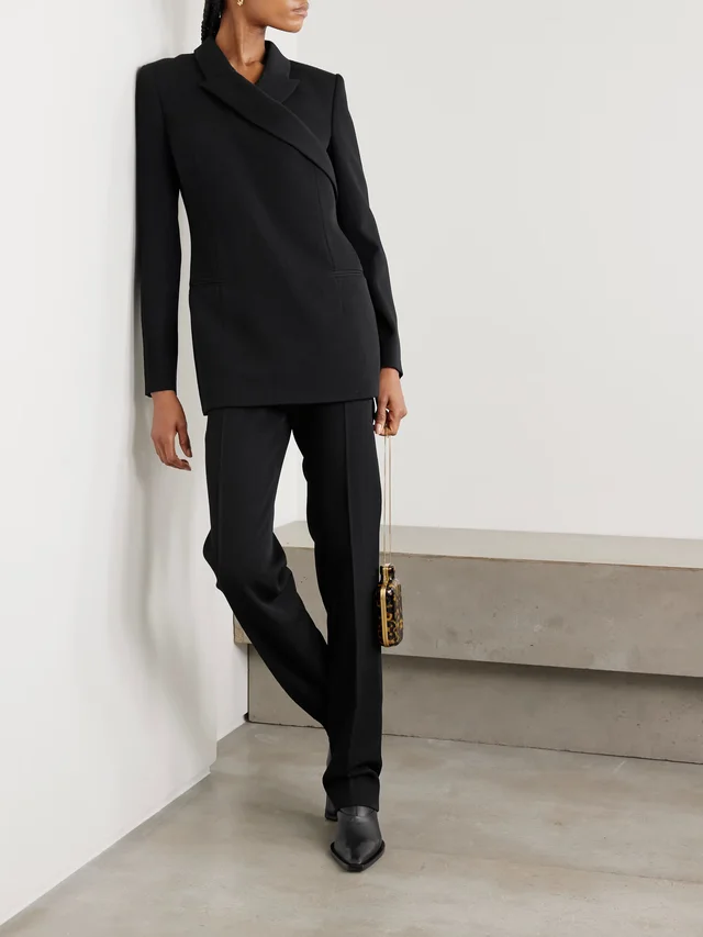 CALVIN KLEIN COLLECTION Mia asymmetric wool blazer in Black, photo 2 of 2 from NET-A-PORTER (Canada)