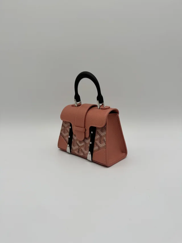Goyard Saïgon Structuré Nano Multicoloured Pink Metallic Goyardine Palladium Hardware in Pink from Luxury Promise, photo 7 of 11