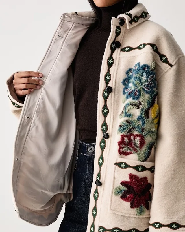 Farm Rio floral-embroidered button-up jacket, photo 5 of 5 from SENSER