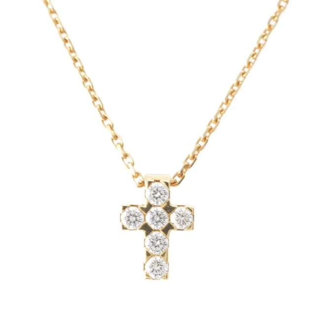 Van Cleef & Arpels Mini Croix Cross 18K Gold Necklace in Gold from The Reluxe