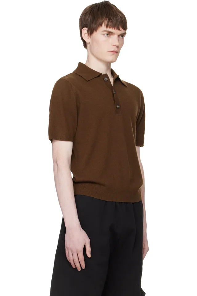 Entire Studios Brown Short Sleeve Knit Polo, photo 2 of 2 from SSENSE