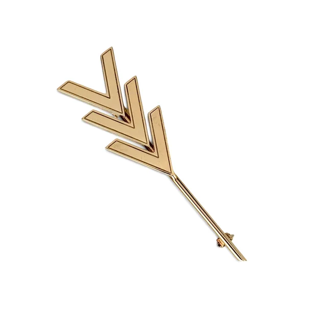 Louis Vuitton Mens SS 2015 Gold-tone Metal Triple V Pin in Gold Metal from Designer Archives