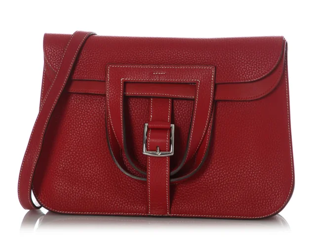 Hermès Clémence Halzan 31 in Red Clemence leather from Ann's Fabulous Finds, photo 2 of 10