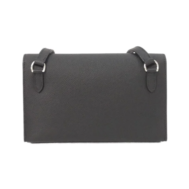 HERMES Snap 085291CK Wallet Bag in BLACK (Black) / PALLADIUM (SILVER) / Palladium (Silver) hardware EPSON from KOMEHYO, photo 2 of 7