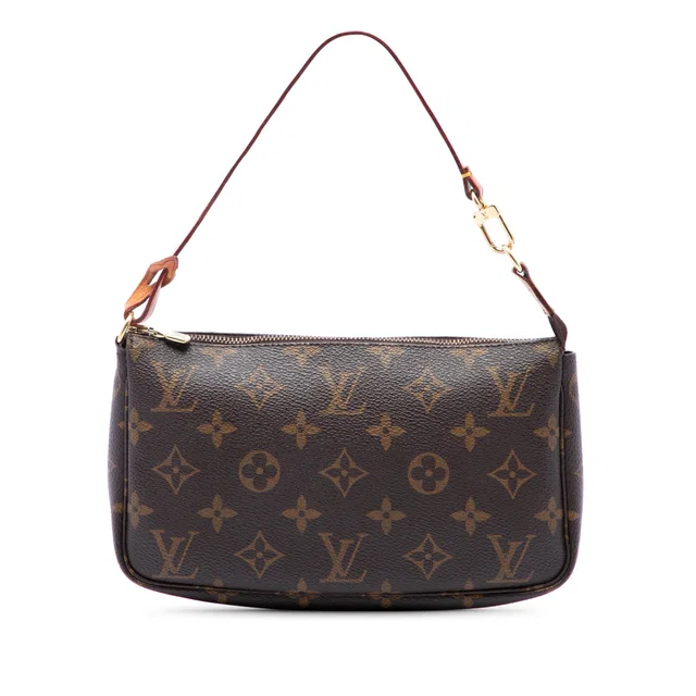 Brown Louis Vuitton Monogram Pochette Accessoires Shoulder Bag in Brown Coated canvas from Designer Revival