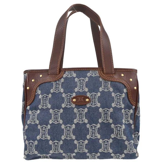 Celine Blue Denim Macadam Tote Handbag in Blue Denim from AMORE Vintage Tokyo