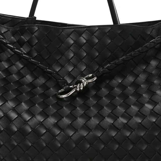 Bottega Veneta Nappa Intrecciato Large Andiamo Shoulder Bag Black in Black Nappa leather from FASHIONPHILE, photo 7 of 9