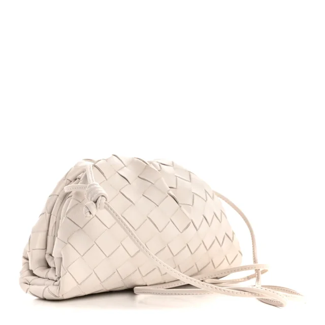 Bottega Veneta Nappa Intrecciato The Mini Pouch Chalk in Nappa leather from FASHIONPHILE, photo 3 of 10