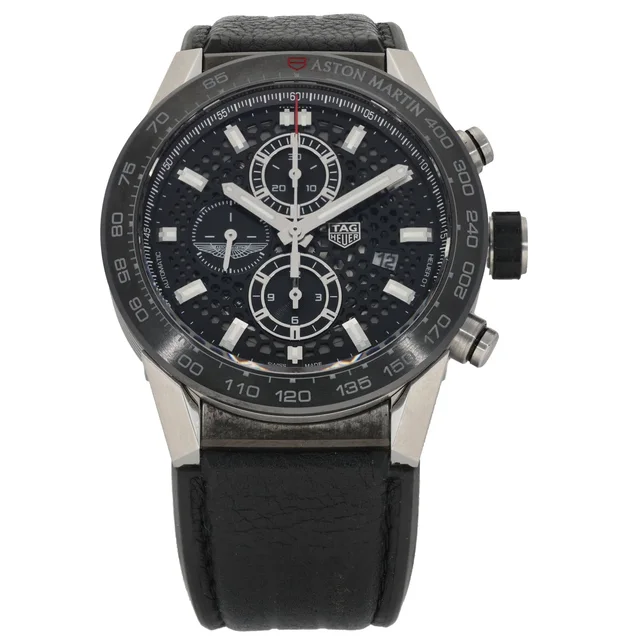 TAG Heuer Carrera CAR2A1AB 45mm Stainless Steel Watch in Leather from H&T