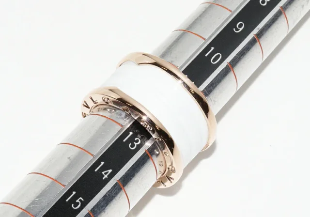 Bvlgari 18K Pink Gold x White Ceramic B.zero1 Ring 4 Band 346518 Size 13 in White Ceramic from LuxUness, photo 2 of 5