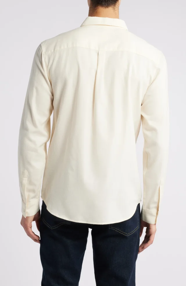 FRAME Cotton & Merino Wool Button-Up Shirt, photo 3 of 6 from Nordstrom Rack