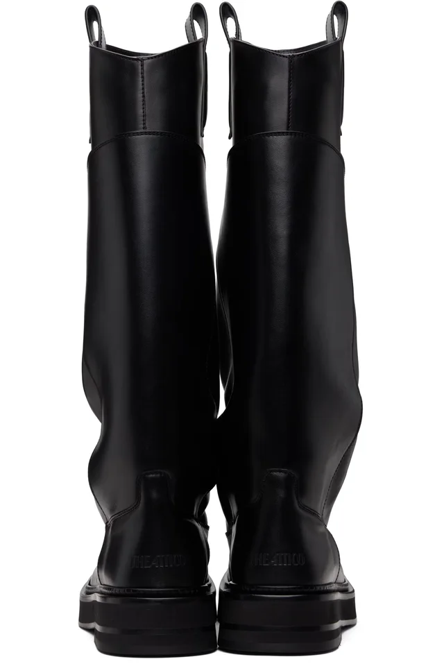 The Attico Black New Robin Passeggiata Combat Boots, photo 2 of 5 from SSENSE